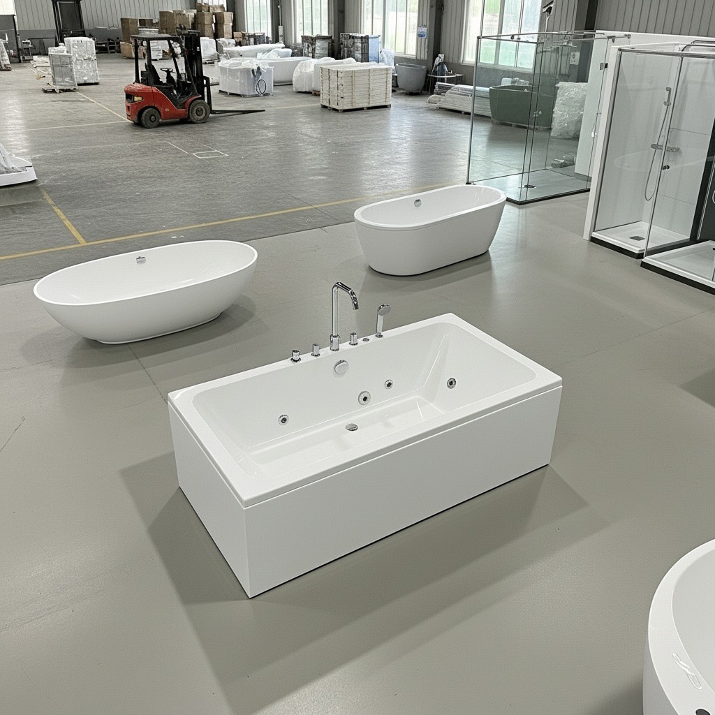 Trieste Flat Acrylic Freestanding Bathtub Made in Turkey
